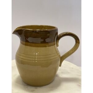 Vintage  "G Green Granville" Stone Ware Brown‎ Cream Pottery Glazed  Milk Jug